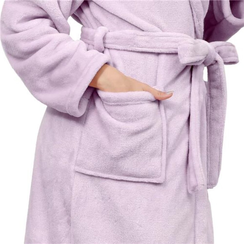Plush Soft Robes for Women, Premium Fleece Womens Robe Cozy Warm Bathrobe - Picture 4 of 6